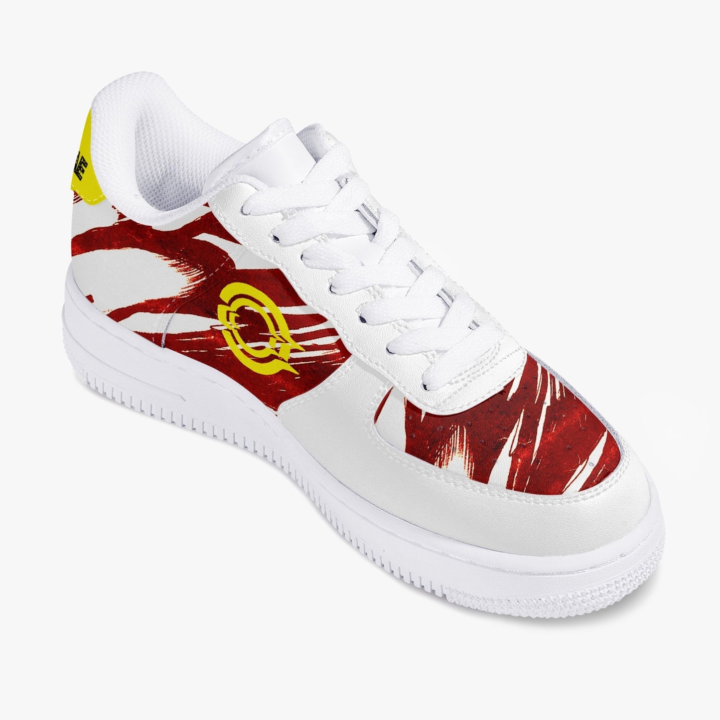 Low-Top Leather Sports Sneakers Red Cloud