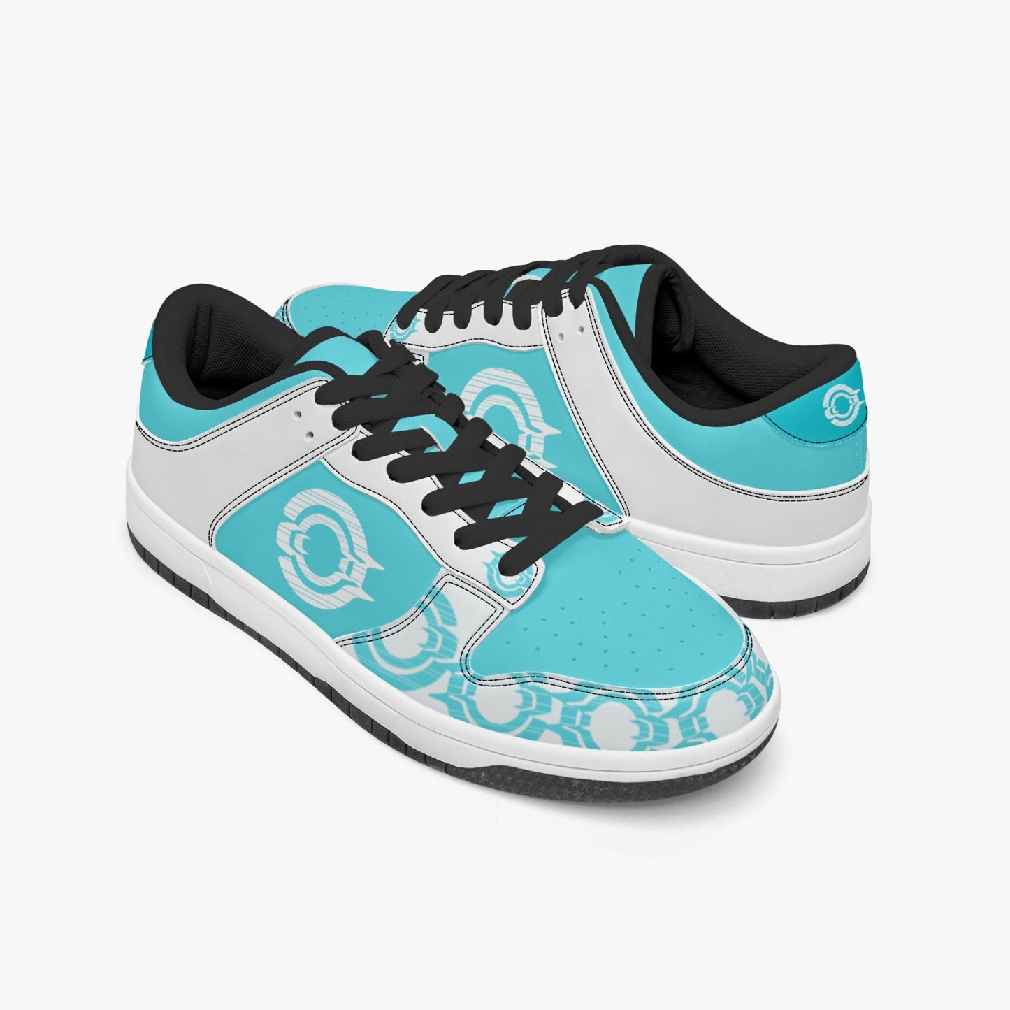 Dunk Stylish Low-Top Leather Sneakers Blue-White logo