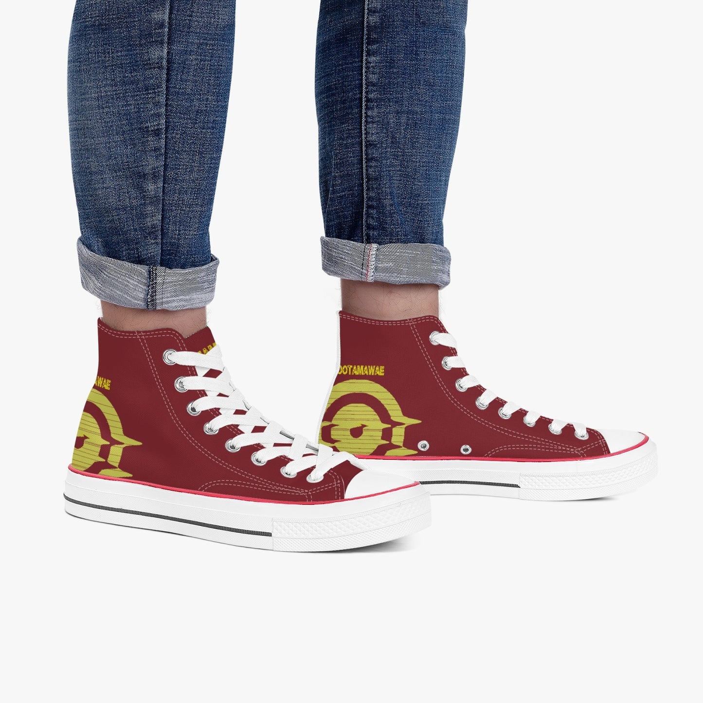 High-Top Canvas Shoes - Tinto/Yellow logo