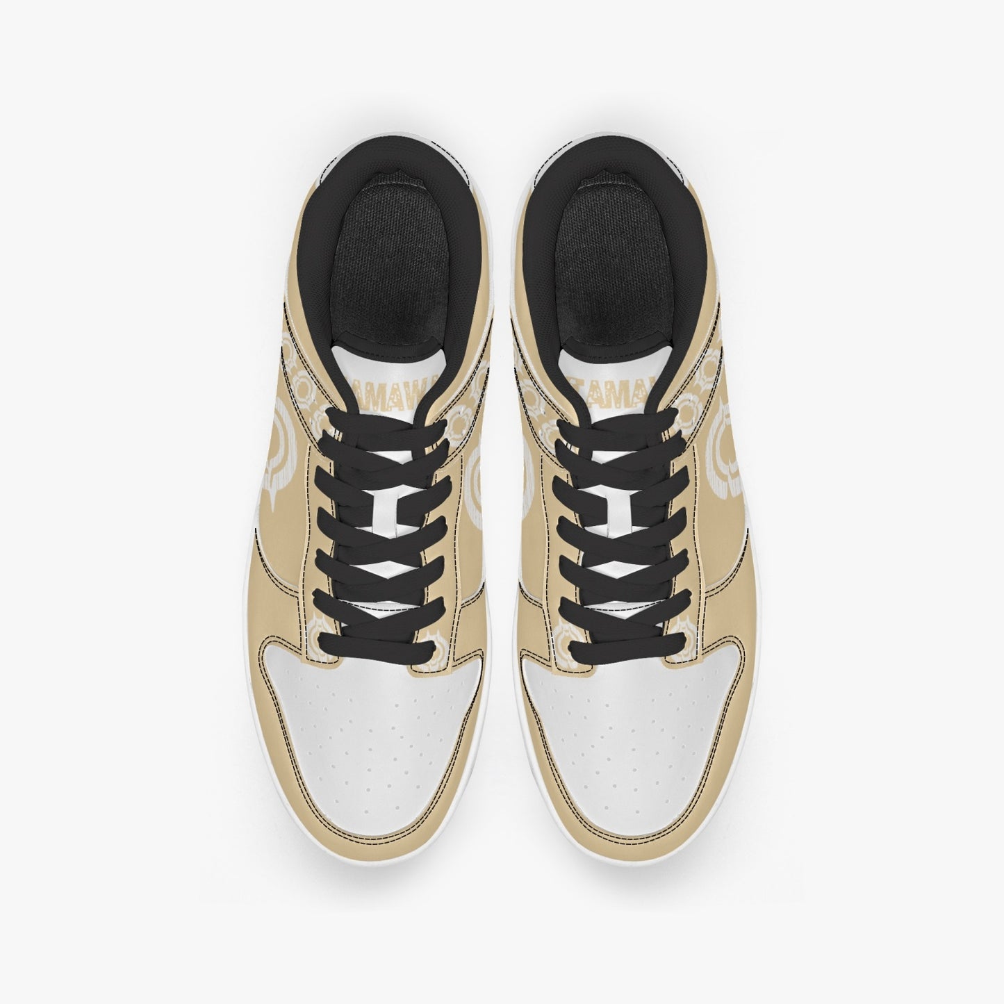 Dunk Stylish Low-Top Leather Sneakers Light Orange-White Logo