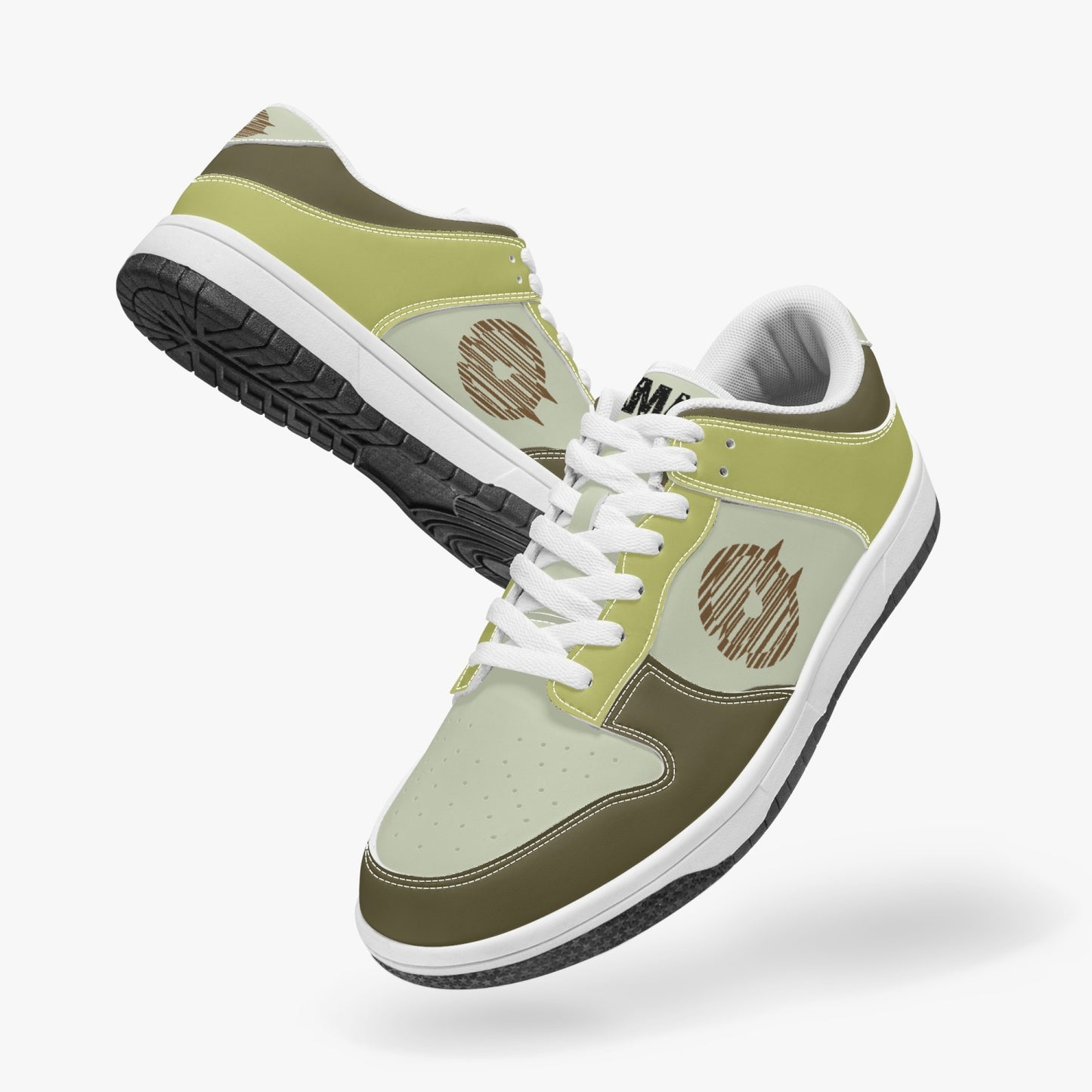 Dunk Stylish Low-Top Leather Sneakers Brown/Mostaza