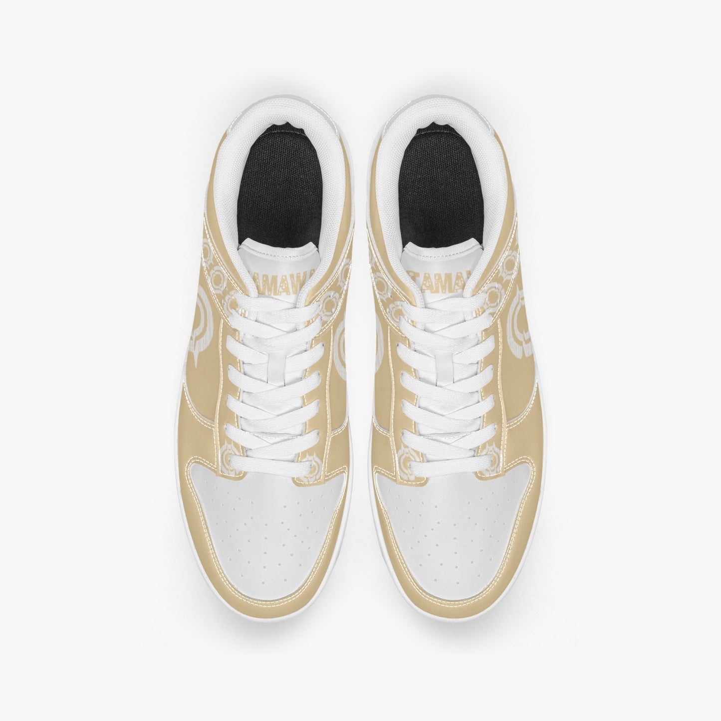 Dunk Stylish Low-Top Leather Sneakers Light Orange-White Logo