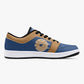 Low-Top Leather Sneakers - Blue/Orange