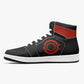 High-Top Leather Sneakers - Black /Red Logo