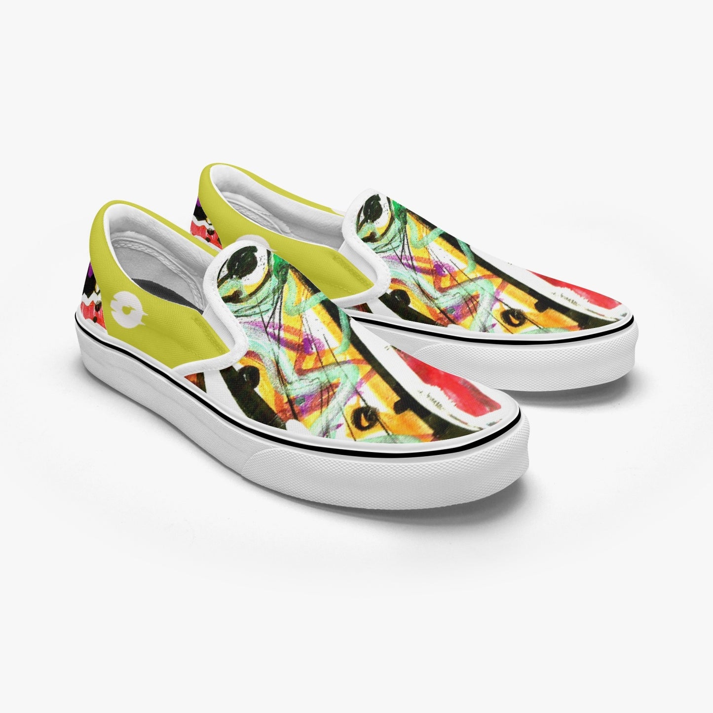 Art in Yellow AOP Slip-On Shoes