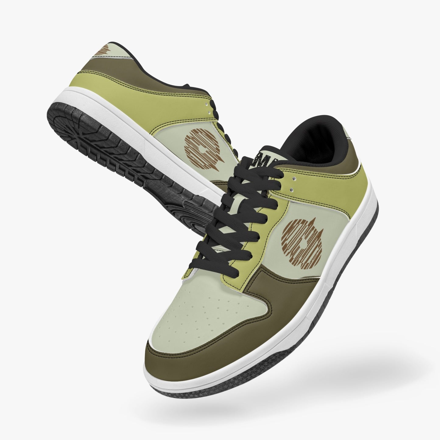 Dunk Stylish Low-Top Leather Sneakers Brown/Mostaza