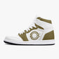 High-Top Leather Sneakers Brown&White