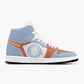 High-Top Leather Sneakers Blue\Orange