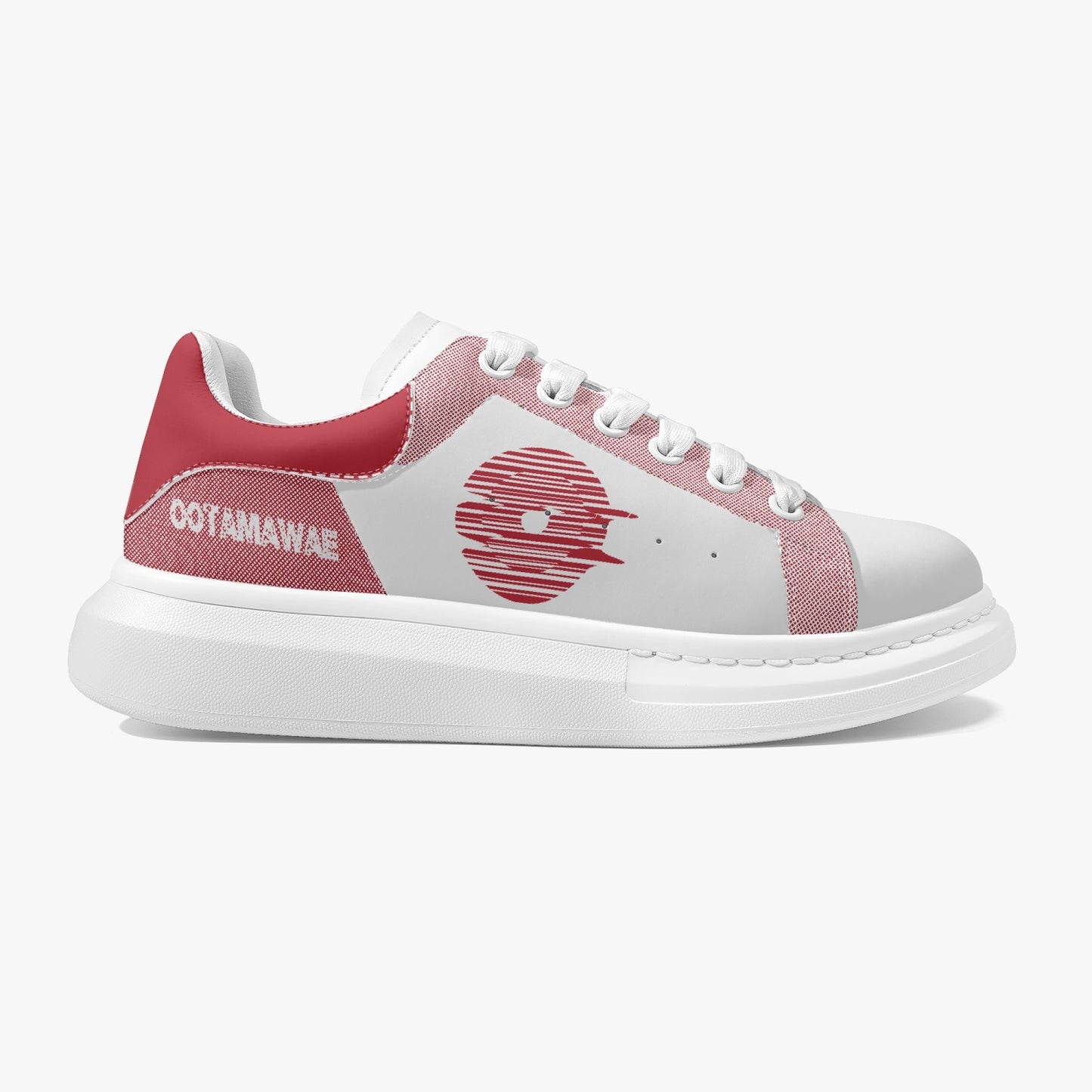 Lifestyle Low-Top Leather Sneakers - White/Red