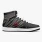 High-Top Leather Sneakers -Black /Grey Lined.