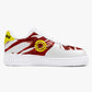 Low-Top Leather Sports Sneakers Red Cloud