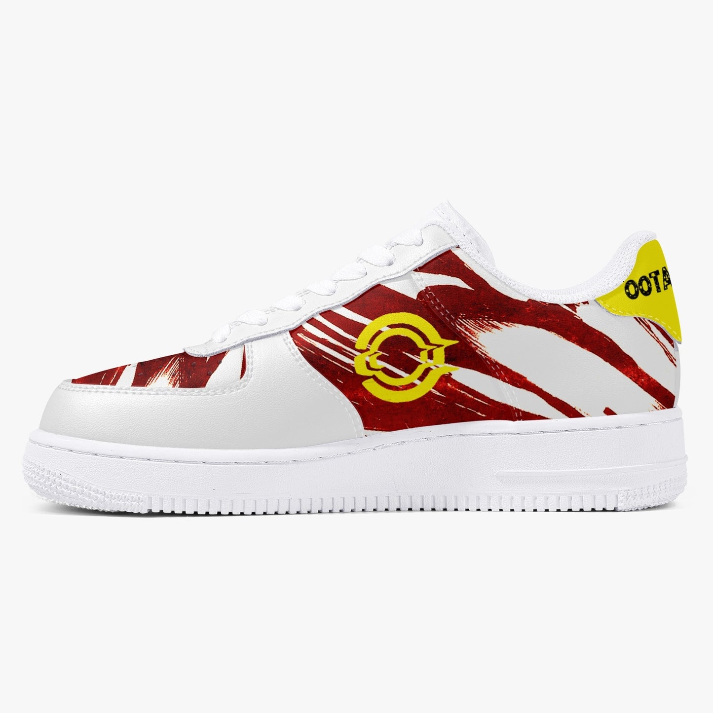 Low-Top Leather Sports Sneakers Red Cloud